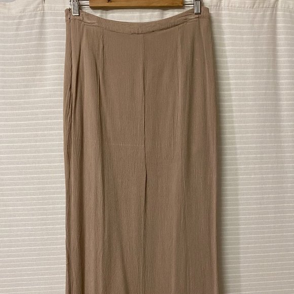 Camel maxi skirt with slit - Picture 4 of 5